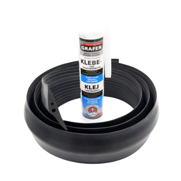 Junta para puerta de garaje, umbral 3 m + cola de montaje (longitud 3,20 m) - KG-000971-001 - Led4x4