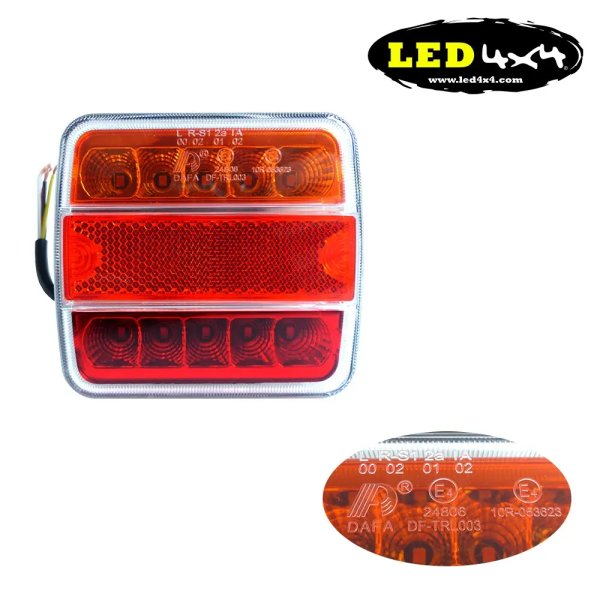Piloto trasero de led de 5 funciones 12V-24V Homologado - LD-PR003-24V - Led4x4
