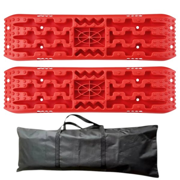 Planchas de Desatascado + Bolsa de Transporte + Base para Gato Gato Farm-Jack (Rojas) - RECOVERY-BOARD-RED - Led4x4